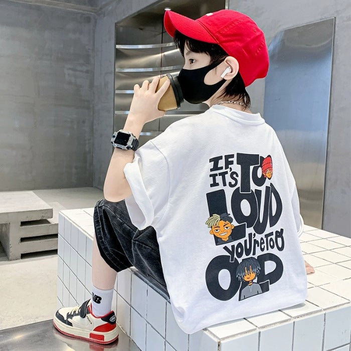 Boys' T-Shirt Short-Sleeved Pure Cotton 2026 Style Trendy And Handsome Children'S Streetwear Summer Clothing - Image 1
