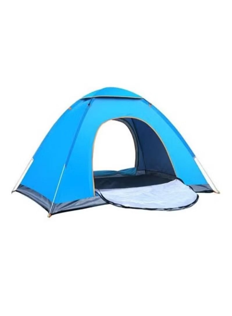Portable outdoor camping tent, can accommodate 3-4 people, automatic pop-up family tent-blue - Image 2