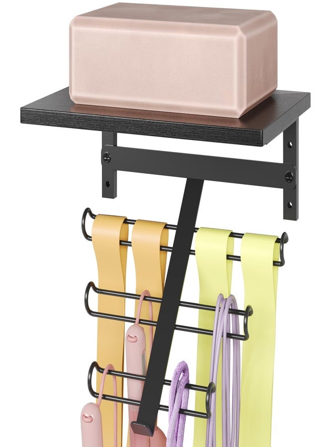 TJMOREE TJ.MOREE Resistance Rack Band Storage Hanger with Shelf Gym Equipment Organizer, Storage Rack for Home Gym,Black - Image 1