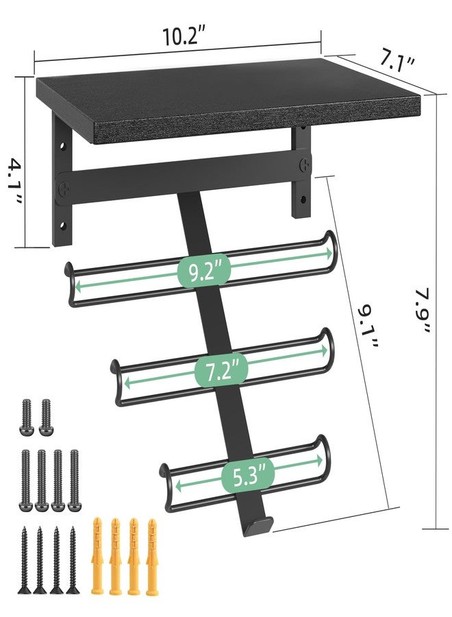 TJMOREE TJ.MOREE Resistance Rack Band Storage Hanger with Shelf Gym Equipment Organizer, Storage Rack for Home Gym,Black - Image 2