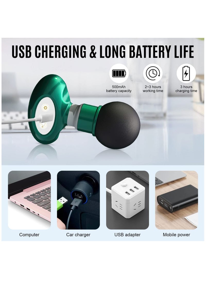 Y&D Mini Massage device, Portable Deep Relaxation Massager device with 6 Speeds, USB Quiet Tissue Muscle for Pain Relief Athletes, Gifts from Daughter Son Wife(Green)  - Image 4