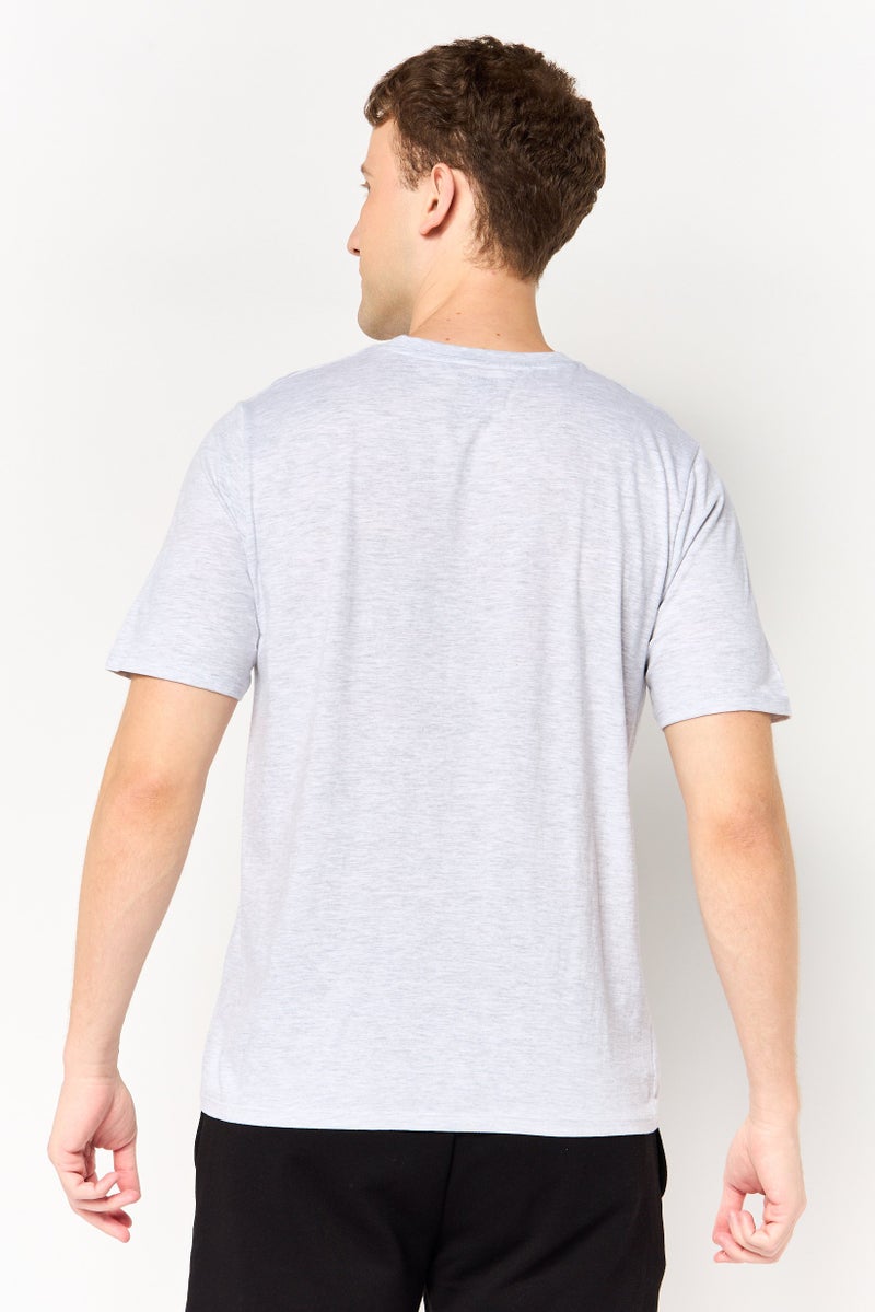 Reebok Men Sportswear Fit Short Sleeve Training T-Shirt, Light Grey - Image 2