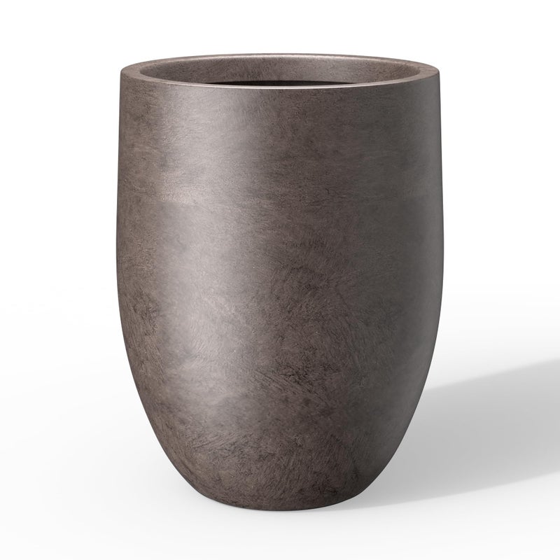 Kante Tall Concrete Planter, 21.7-Inch Height Weathered Brown Large Indoor Outdoor Plant Pot with Drainage Hole for Patio Garden Home, Modern Decor for Flowers and Tree - Image 1