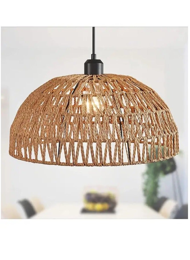Sumkyle Rattan Light Fixtures Ceiling Mount Boho Ceiling Light Fixture With Dimmable Led Bulb Mini Hand Woven Rattan Chandelier Light Fixtures Ceiling For Bedroom Kitchen Entryway Living Room Hallway - Image 5