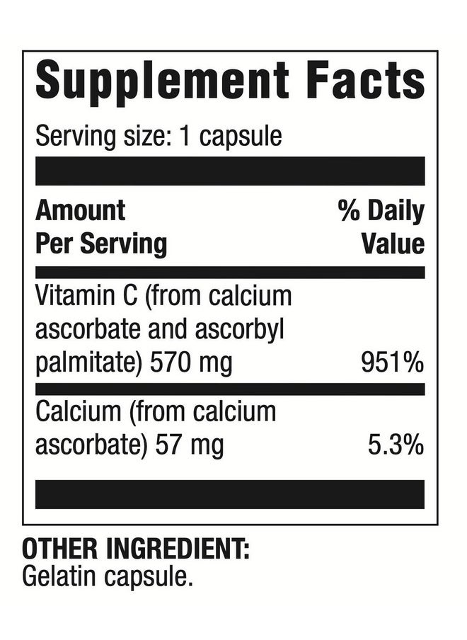 Life Enhancement Double C Max Absorption 608 Mg Buffered Vitamin C (Calcium Ascorbate And Ascorbyl Palmitate) & 61 Mg Calcium 180 Capsuls  - Image 3