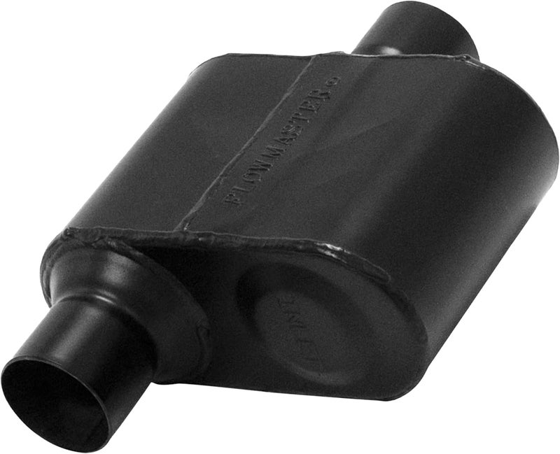 FLOWMASTER Super 10 Series Chambered Muffler – 2.50” Offset In / 2.50” Center Out – Race-Inspired Sound – 409 Stainless Steel – Ideal for Muscle Cars, LS Swaps, Drag Cars & Off-Road Build (842516) - Image 1