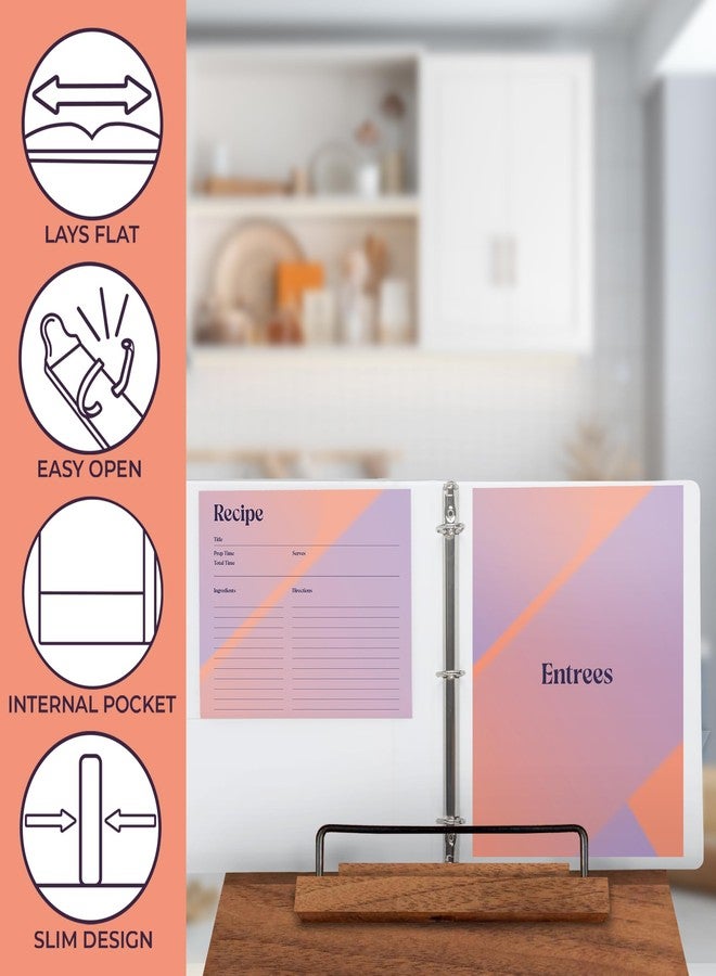 سامسيل مجلد وصفات سامسيل، صفحة كاملة 8.5 × 11 بوصة، حلقة على شكل حرف D مقاس 1 بوصة، تصميم متدرج الألوان - Image 4