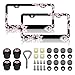 DGDRHZ Cherry Blossoms License Plate Frame Premium Pink Flowers Steel License Plate Holder Compatible All Vehicle License Plate Tag Cover Fit Accessories Included Pink - Image 2