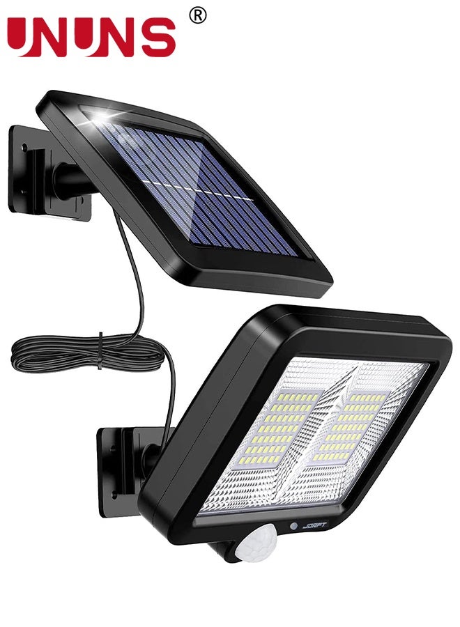 UNUNS ضوء شمسي LED، 98 ضوء شمسي خارجي مع كاشف حركة، مقاوم للماء IP65، زاوية إضاءة 120°، ضوء شمسي للجدار للحديقة - Image 1