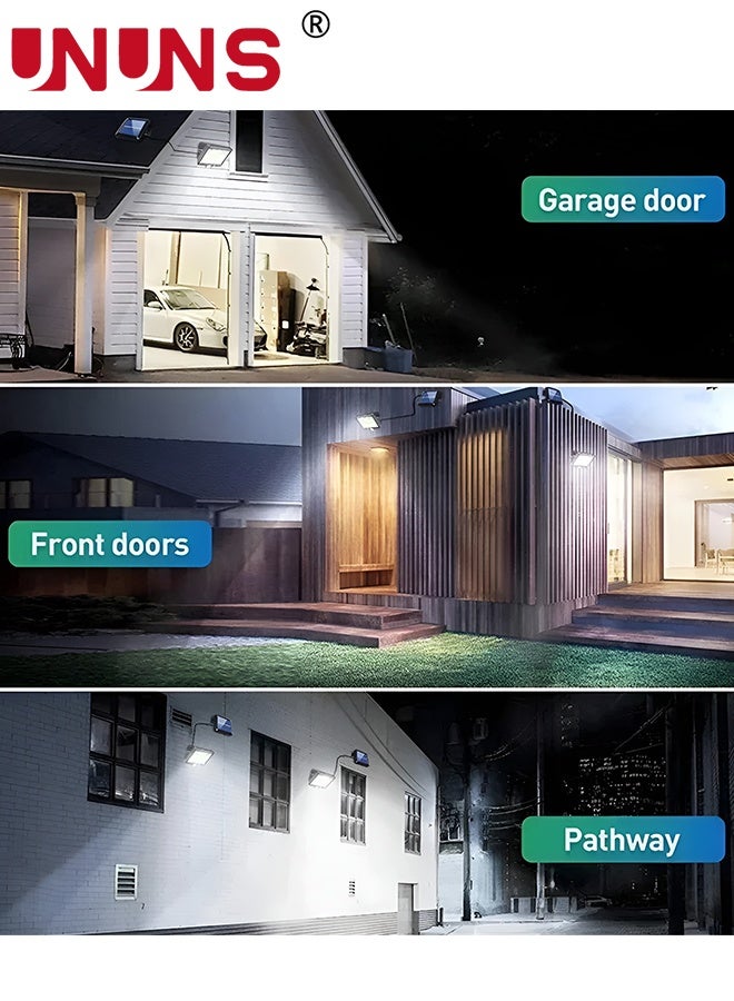 UNUNS ضوء شمسي LED، 98 ضوء شمسي خارجي مع كاشف حركة، مقاوم للماء IP65، زاوية إضاءة 120°، ضوء شمسي للجدار للحديقة - Image 5
