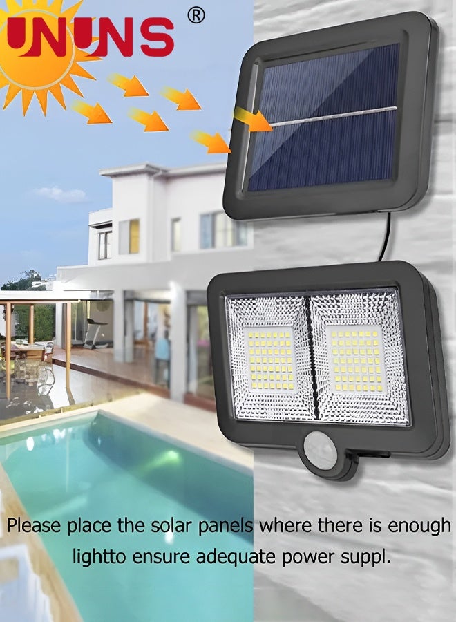 UNUNS ضوء شمسي LED، 98 ضوء شمسي خارجي مع كاشف حركة، مقاوم للماء IP65، زاوية إضاءة 120°، ضوء شمسي للجدار للحديقة - Image 3