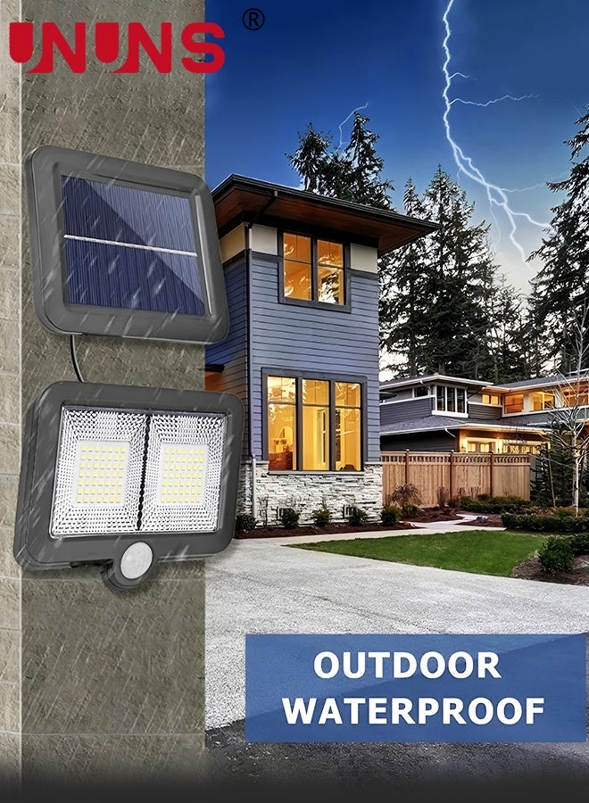 UNUNS ضوء شمسي LED، 98 ضوء شمسي خارجي مع كاشف حركة، مقاوم للماء IP65، زاوية إضاءة 120°، ضوء شمسي للجدار للحديقة - Image 2
