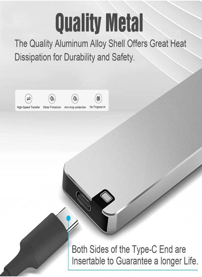 AROAQ - 12TB Portable SSD External Hard Drives Solid State External Drives Computer Backup Drive USB 3.1 to Type C Support Data Storage Transfer for Windows XP PC Laptop and Mac - Image 1