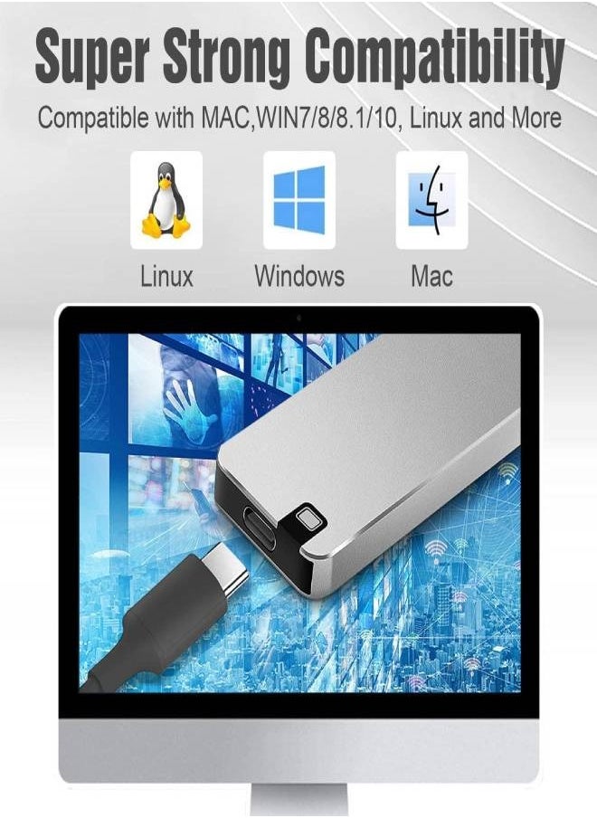 AROAQ - 12TB Portable SSD External Hard Drives Solid State External Drives Computer Backup Drive USB 3.1 to Type C Support Data Storage Transfer for Windows XP PC Laptop and Mac - Image 1