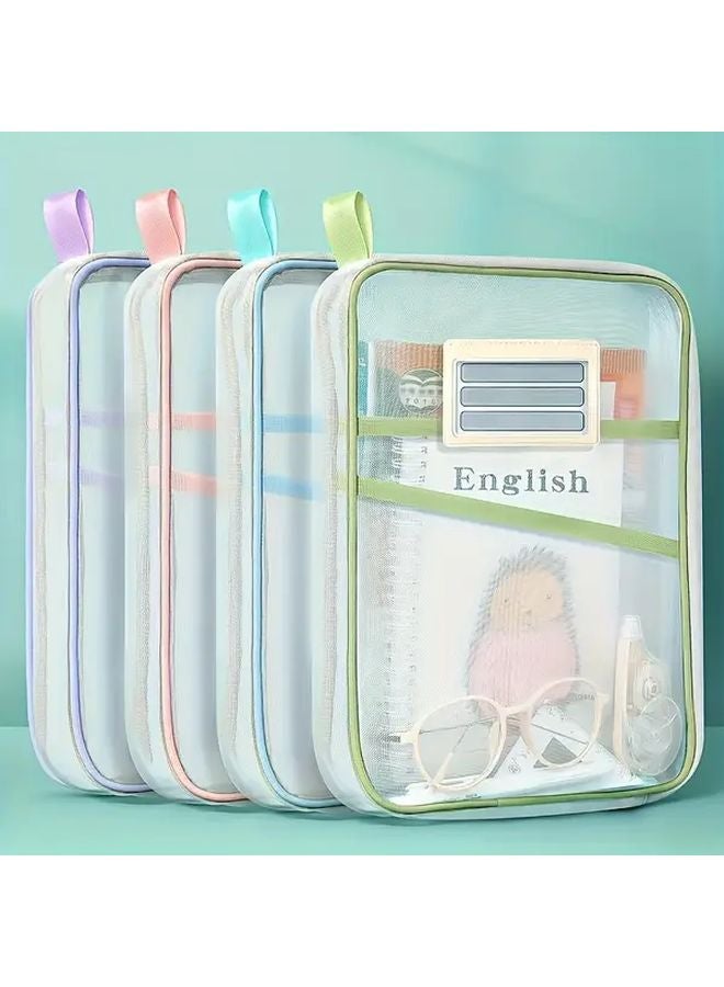 Blue A4 Grid Organizer 3 Layer Divided Design For School Supplies And Office Documents - Image 3