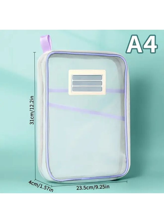 Blue A4 Grid Organizer 3 Layer Divided Design For School Supplies And Office Documents - Image 5