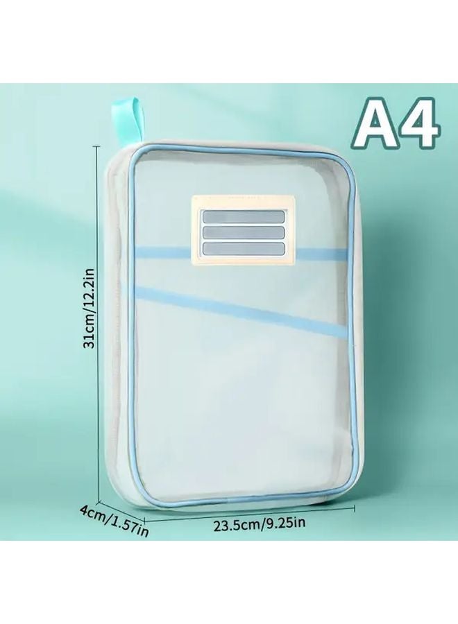 Blue A4 Grid Organizer 3 Layer Divided Design For School Supplies And Office Documents - Image 2