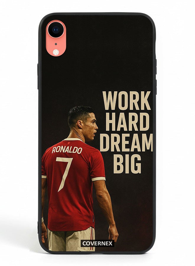 Covernex Apple iPhone XR Protective Case Cover Printed Featuring Work Hard Dream Big CR7 - Image 2
