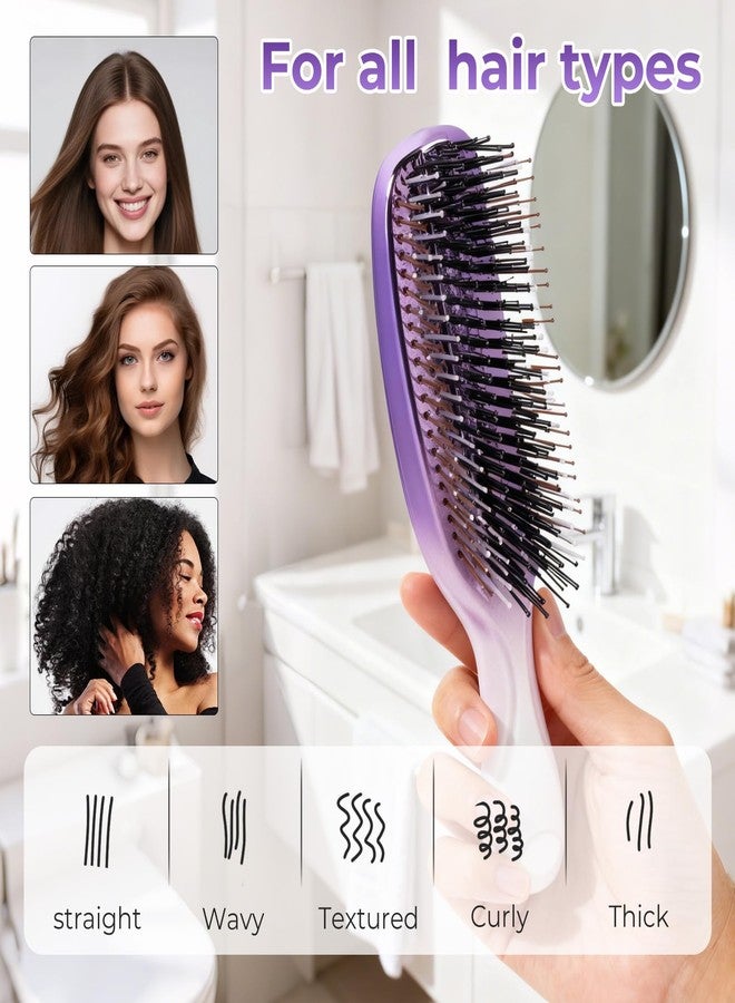 KSYN KO-KO Hair Brush Plating color for Thick Curly Thin Long Short Wet or Dry Hair Adds Shine and Makes Hair Smooth, for Adults and Kids (purple) - Image 4