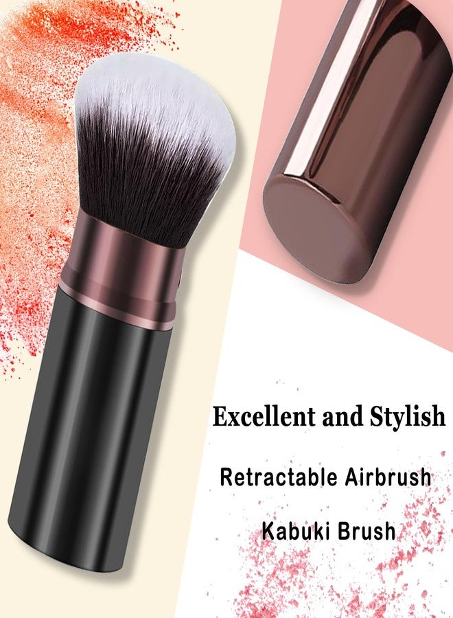 Keriloo Retractable Makeup Brush,Travel Powder Kabuki Makeup Brush Face Blush Brushes for Blending Liquid, Foundation, Blush, Bronzer, Buffing, Sunscreen,Flawless Cosmetics - Image 3