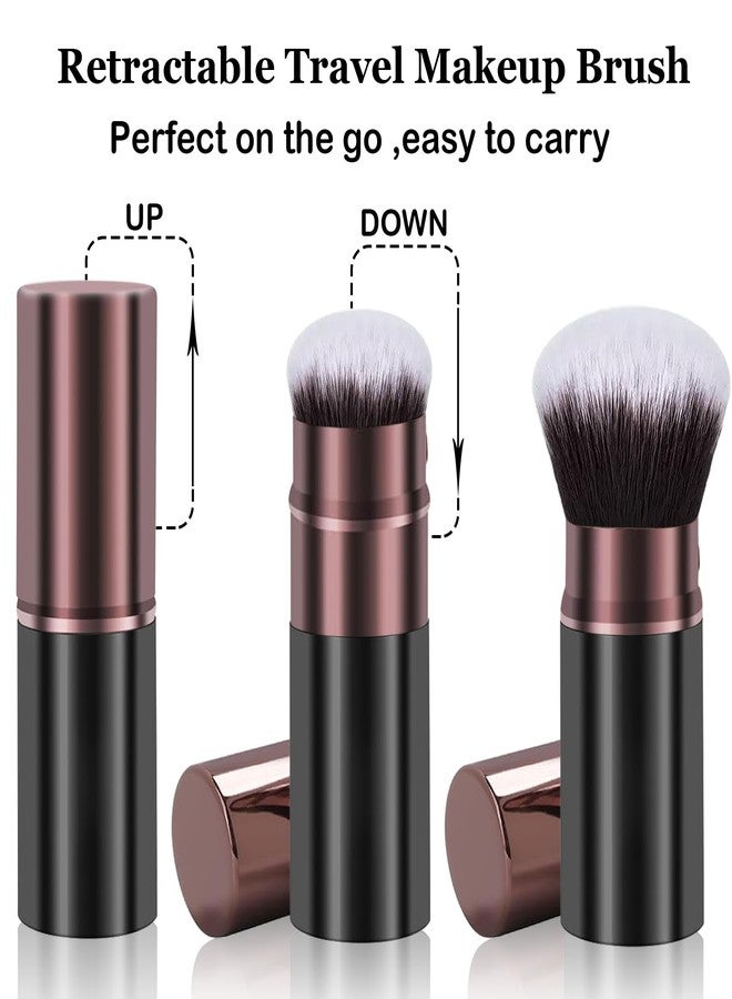 Keriloo Retractable Makeup Brush,Travel Powder Kabuki Makeup Brush Face Blush Brushes for Blending Liquid, Foundation, Blush, Bronzer, Buffing, Sunscreen,Flawless Cosmetics - Image 2