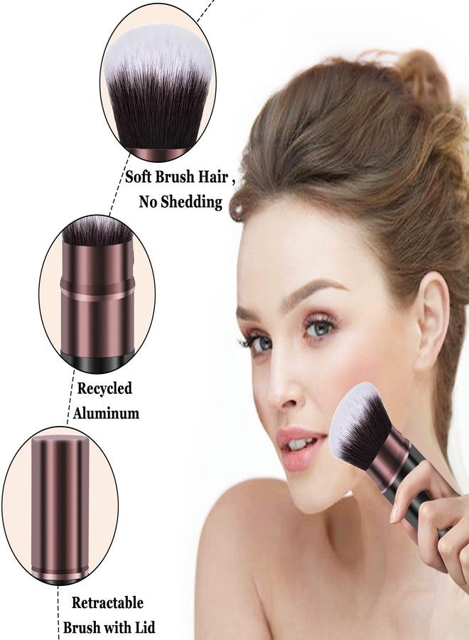 Keriloo Retractable Makeup Brush,Travel Powder Kabuki Makeup Brush Face Blush Brushes for Blending Liquid, Foundation, Blush, Bronzer, Buffing, Sunscreen,Flawless Cosmetics - Image 5