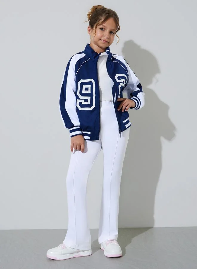 ستايلي Teen Girls Off White Fit and Flared Leggings with Pin Tucks