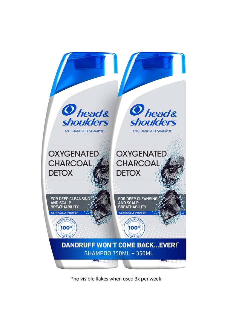Head & Shoulders Charcoal Detox Anti-Dandruff Shampoo Clinically Proven With Active Ingredient Piroctone Olamine 350ml +350ml  - Image 1