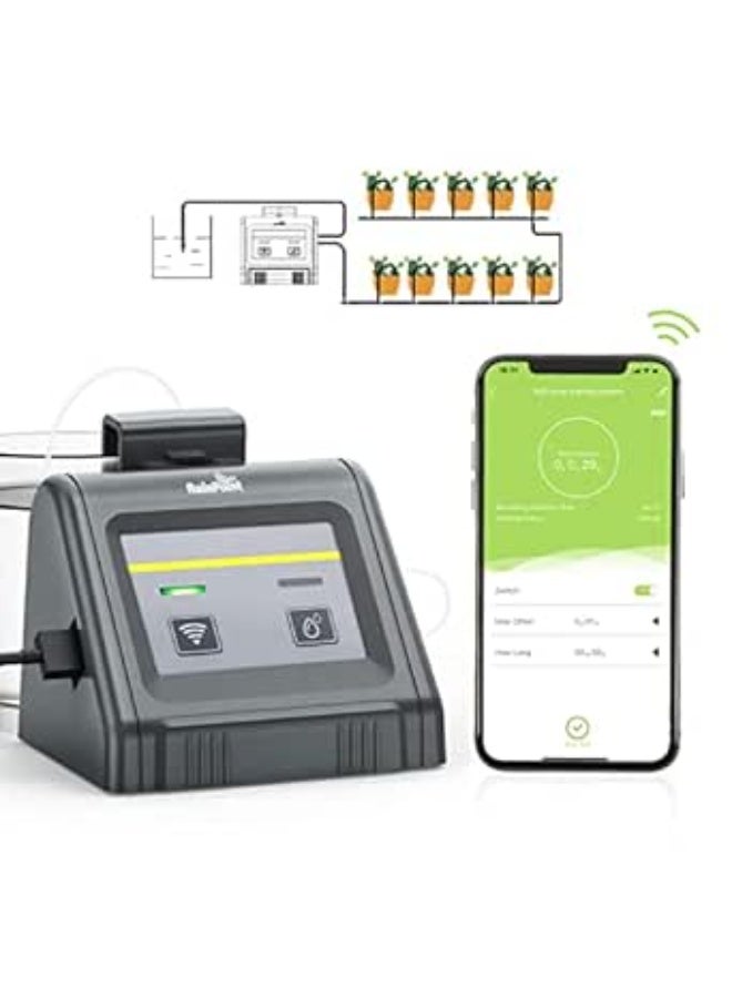 نظام ري أوتوماتيكي لاسلكي من رينبوينت، مجموعة ري بالتنقيط، كمية مياه قابلة للتعديل، يروي 10 نباتات، تحكم عن بعد عبر تطبيق، نظام ري مثالي للنباتات الداخلية والنباتات المحفوظة في أصص خلال العطلات. - Image 1