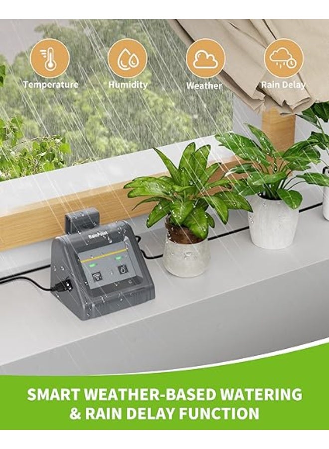 نظام ري أوتوماتيكي لاسلكي من رينبوينت، مجموعة ري بالتنقيط، كمية مياه قابلة للتعديل، يروي 10 نباتات، تحكم عن بعد عبر تطبيق، نظام ري مثالي للنباتات الداخلية والنباتات المحفوظة في أصص خلال العطلات. - Image 5