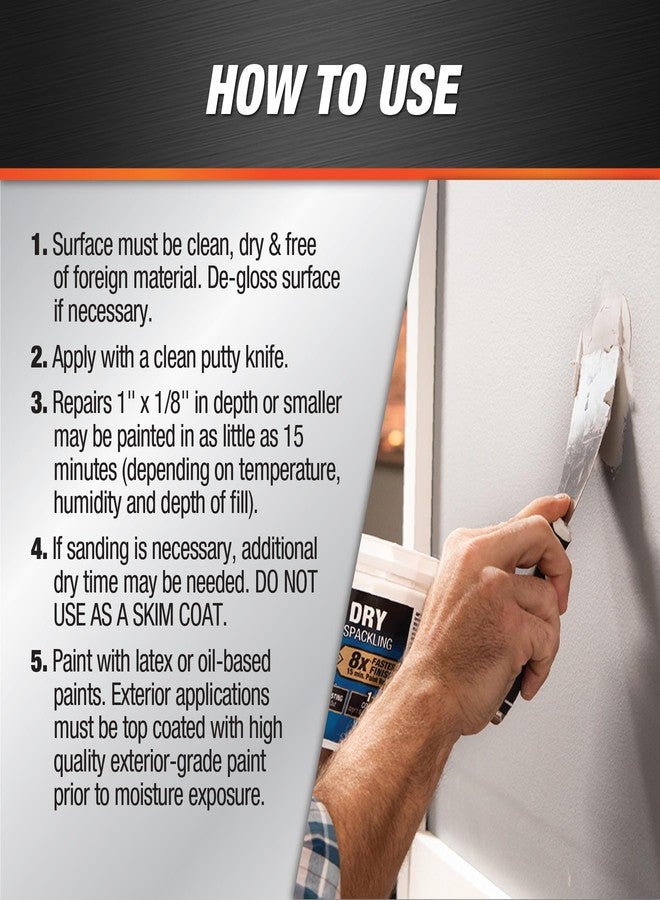 DAP Fast Dry Premium Spackling, Off White, 16 Oz (7079818440) - Image 5