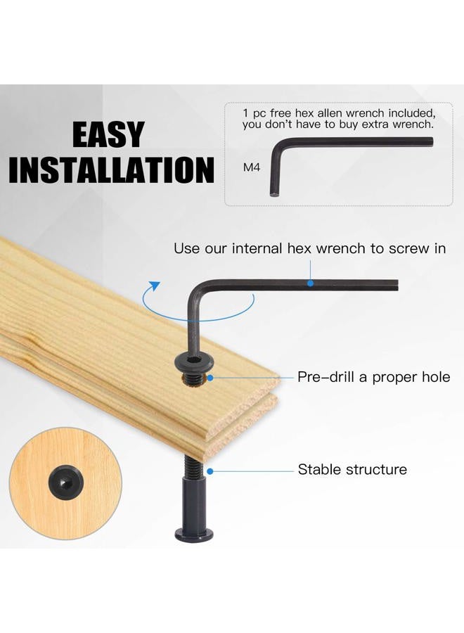 Glarks 141Pcs M6x16/ 20/25/ 30/35/ 40/45/ 50/55/ 60/65/ 70/75/ 80mm Black Hex Drive Socket Cap Bolts Kit, Countsunk Furniture Crib Bolts Nuts Screws for Chair Table Cabinets - Image 5