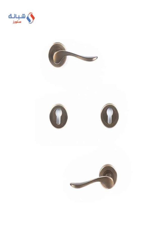 AHRAM Rosette Door handle Set  ONDA – Antique bronze – FFH3231R01CA101  - Image 1