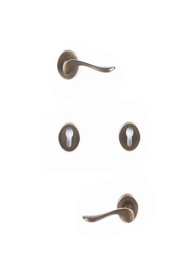 AHRAM Rosette Door handle Set  ONDA – Antique bronze – FFH3231R01CA101  - Image 2