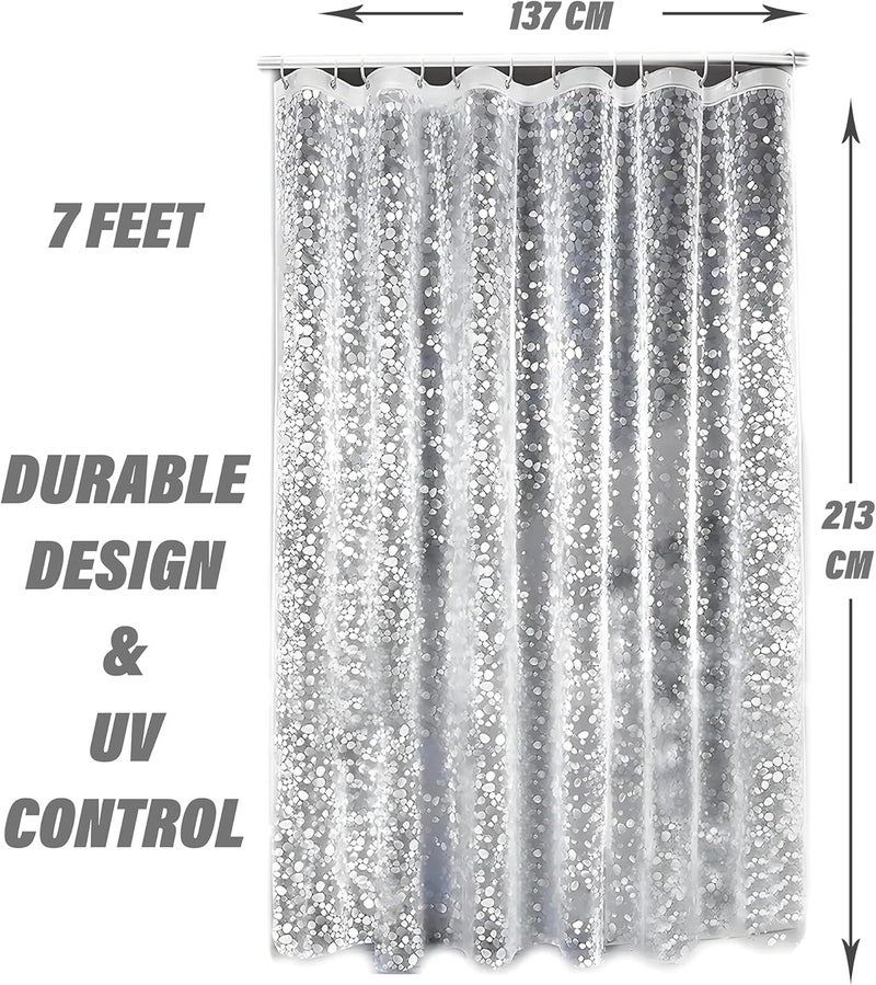 كوبير إندستريز ستارة دش شفافة من PVC بسمك 0.20 مم من ™ بتصميم ثلاثي الأبعاد للعملات المعدنية (العرض 54 بوصة × الارتفاع 84 بوصة) 7 أقدام (C0831) - Image 3