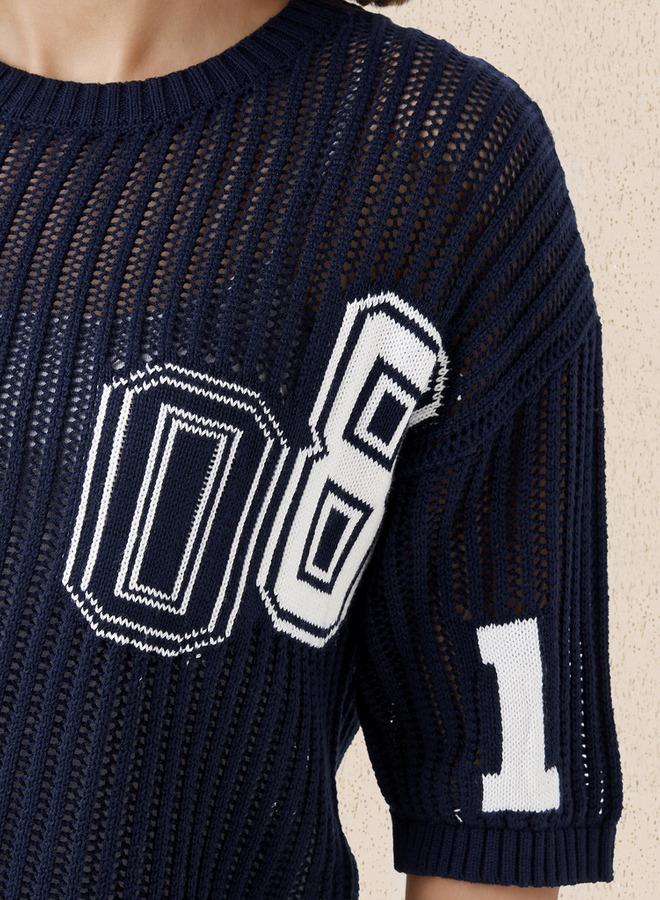 Lee Cooper Top Regular Fit with Varsity Print Cotton - Image 3