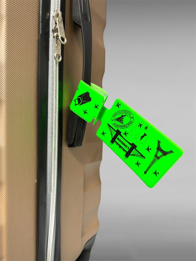 Gempo 10Pcs Neon Anti Lost Suitcase Tag Holder Bag Luggage Hanger Suitcase Tag Luggage Tag Bag Name Tag  - Image 1