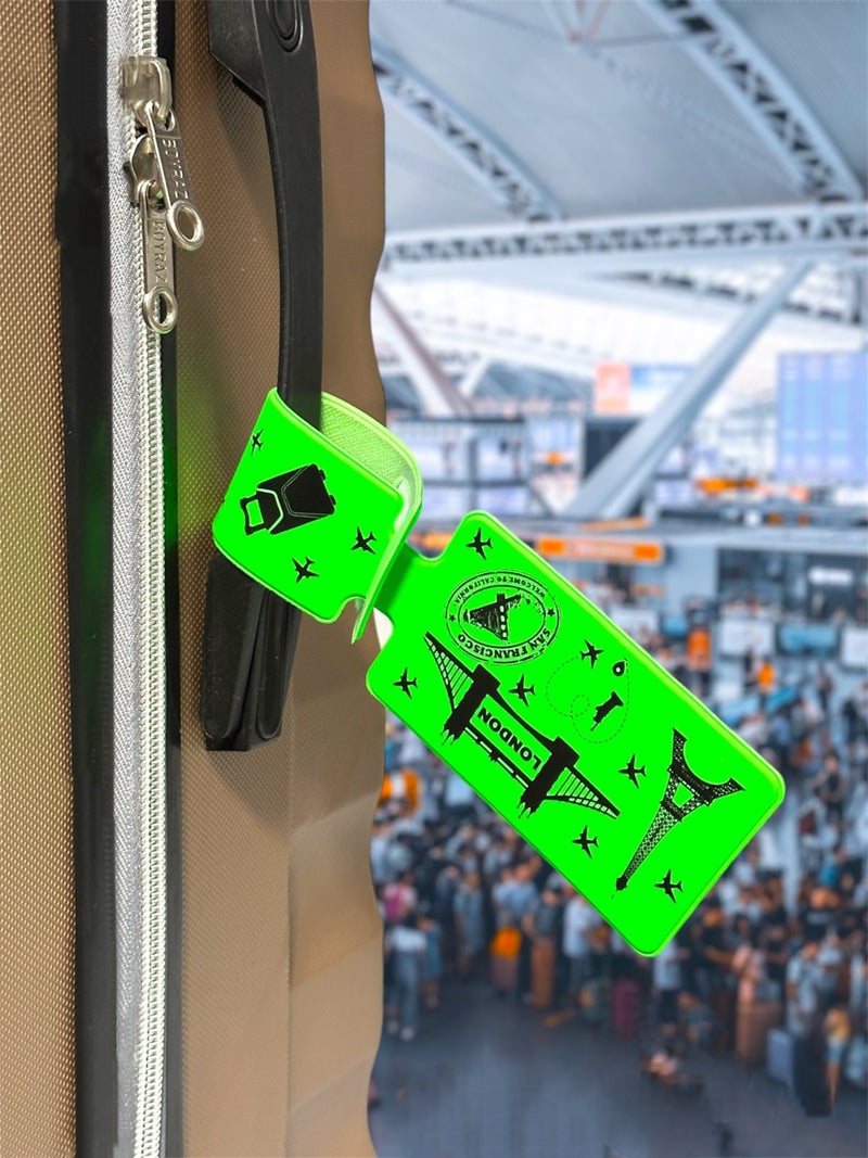 Gempo 10Pcs Neon Anti Lost Suitcase Tag Holder Bag Luggage Hanger Suitcase Tag Luggage Tag Bag Name Tag  - Image 4
