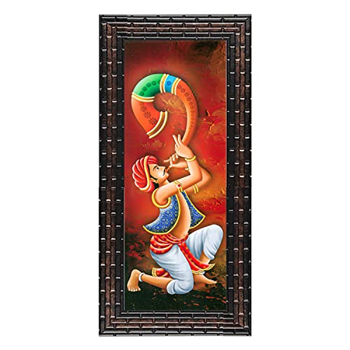Indianara Set of 3 Folk Artists Framed Art Painting (1084GB) without glass 6 X 13, 10.2 X 13, 6 X 13 INCH - Image 4