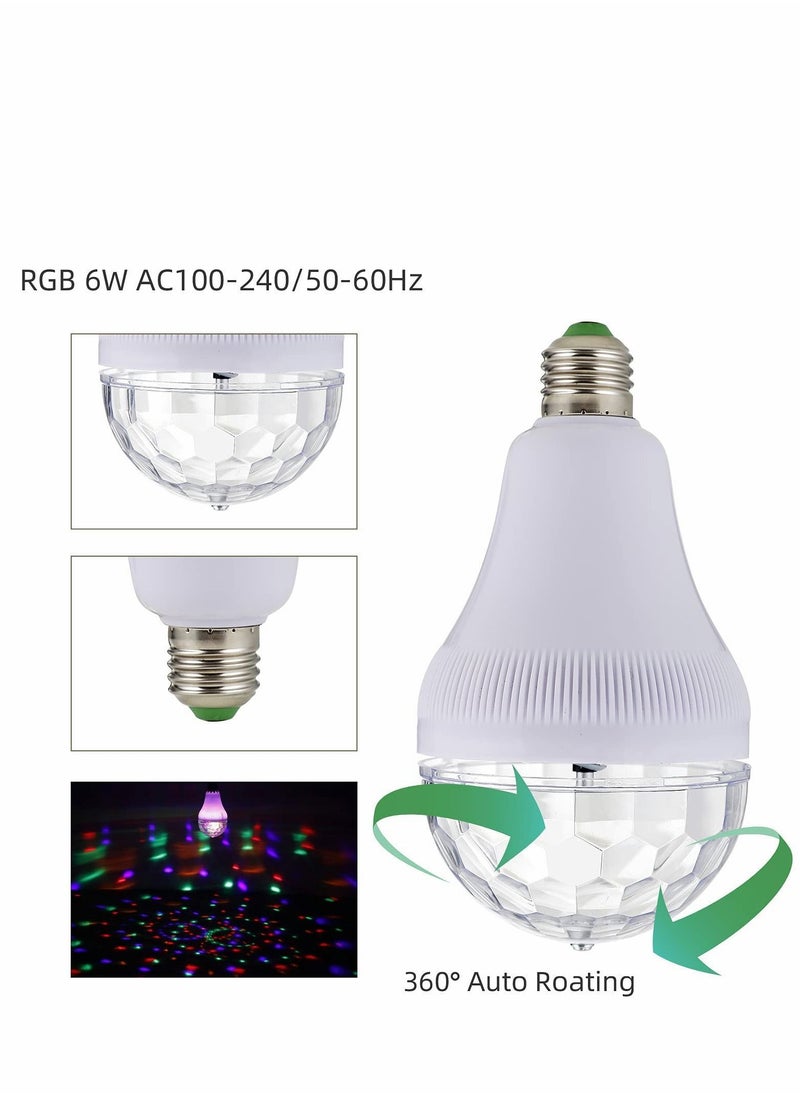 Generic - E27 Disco Light Bulb Rotating LED Party Strobe for Parties 6W RGB Multi Crystal Ball Decor Birthday - Image 1