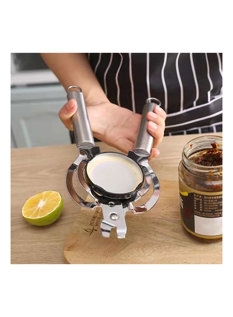SYOSI Heavy Duty Bottle Opener,  Stainless Steel Jar Opener Strong Bottle and Jar Opening Device Heavy Gauge Bottle and Jar Opener Multi-functional Manual Can Opene Bottle and Jar Opener for Tough Lids  - Image 1