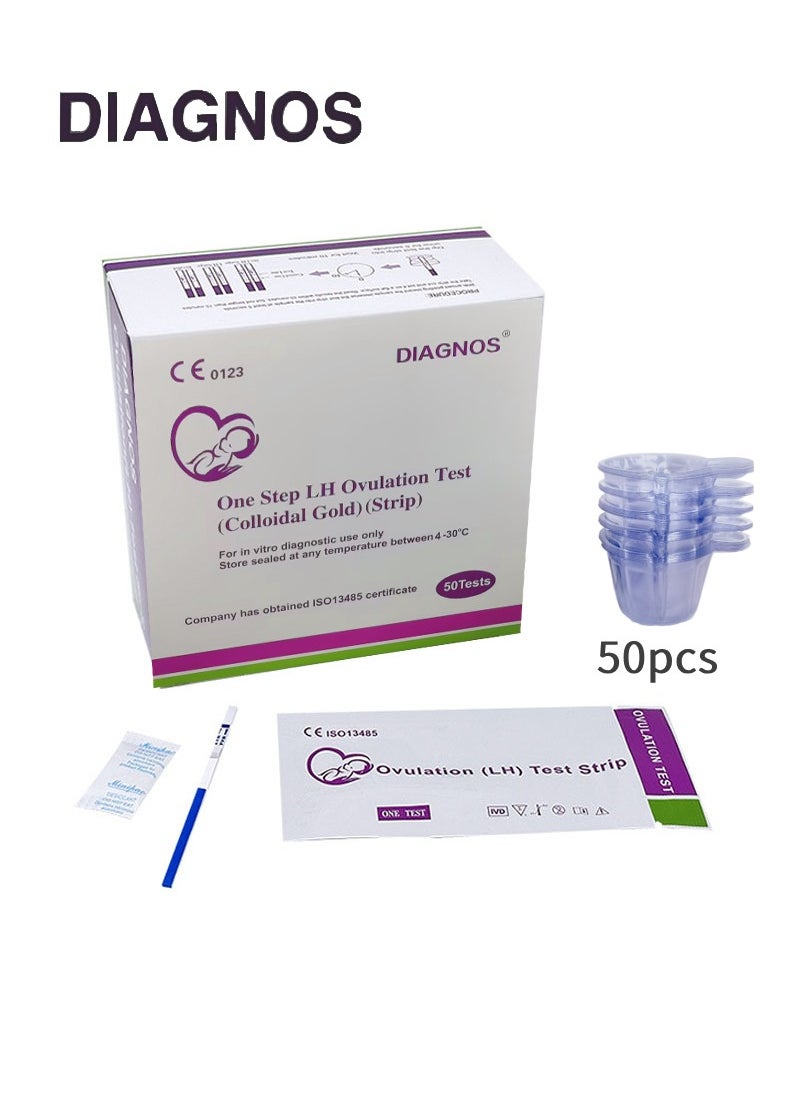 DIAGNOS - 50-Piece Ovulation Test Strips,Home test kit,Results in 15 Minutes. - Image 1