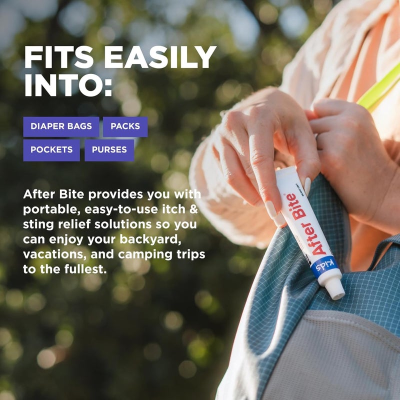 AfterBite Kids - Bug Bite Itch Relief for Kids with Sodium Bicarbonate - Ideal for Mosquito Bites, Fire Ant Bites, Bees & More - Portable Cream Formula - 0.7 oz (4 Pack) - Image 4