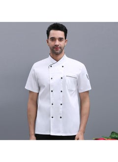 NIBEMINENT Summer Hotel Kitchen Clothes Men's Western Restaurant Chef Jacket Restaurant Cook Uniform Bakery Bake Cafe Waiter Work Shirt  - Image 1