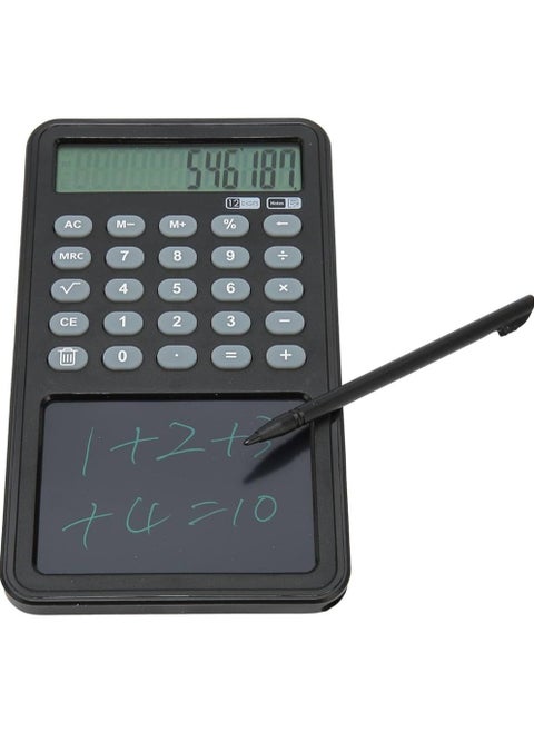 Calculator Basic With Writing Tablet Stylus Pen Digit Display Hand held Calculator For Daily Calculate And Office Black