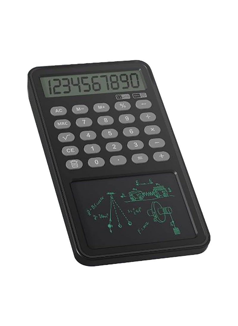 Calculator Basic With Writing Tablet Stylus Pen Digit Display Hand held Calculator For Daily Calculate And Office Black