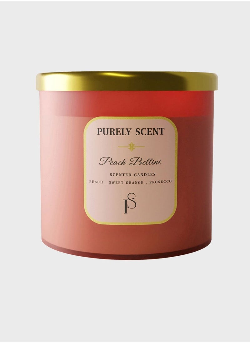 PURELY SCENT Peach Bellini 100% Soy Wax Candle 410 Grams  - Image 2