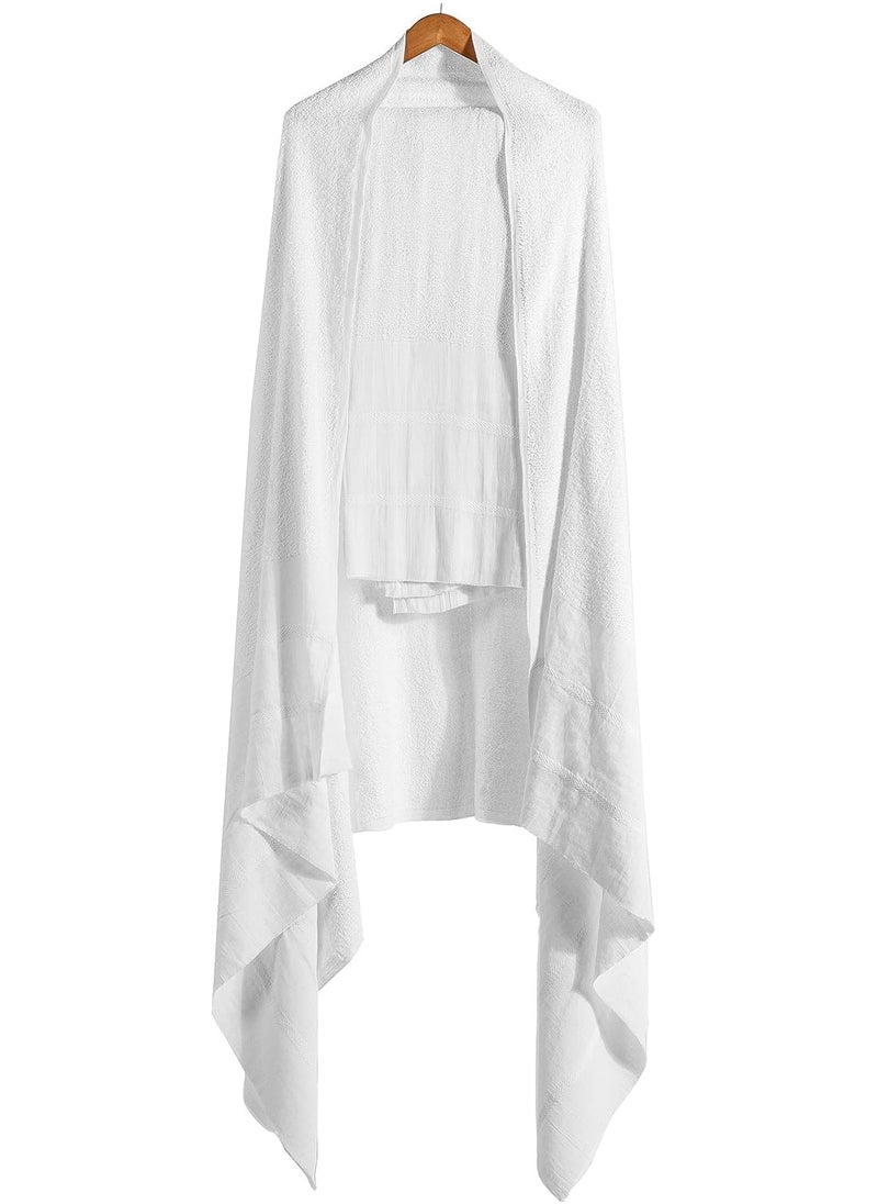 REBENUO Ihram clothing for men for Hajj and Umrah - 2 white towels - 100% natural healthy combed cotton towels, weight 1000 grams  - Image 5
