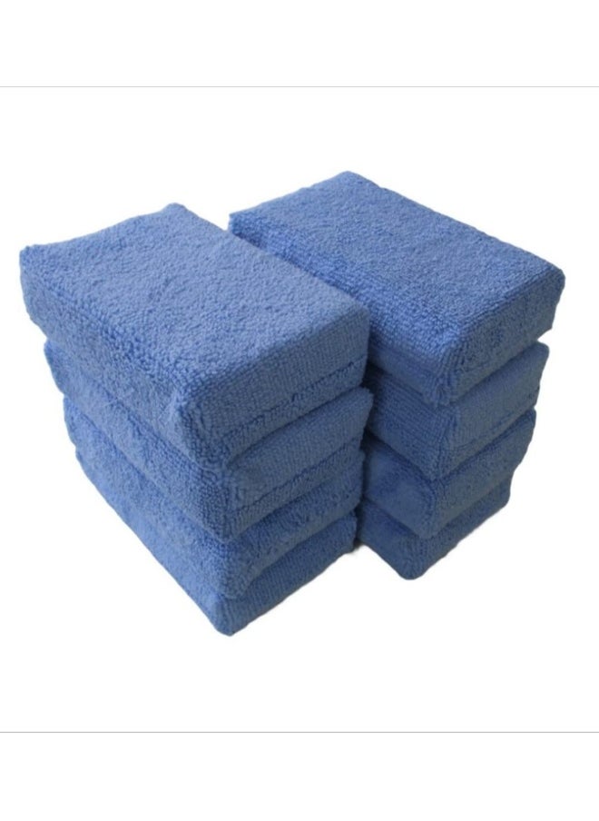 Generic 8 Pack Microfiber Sponge Mats, Perfect for Car Wash & Wax Application, Durable Cleaning Pads - Blue Color for Effective Conditioning  - Image 2
