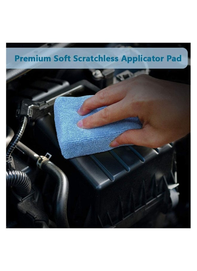 Generic 8 Pack Microfiber Sponge Mats, Perfect for Car Wash & Wax Application, Durable Cleaning Pads - Blue Color for Effective Conditioning  - Image 3